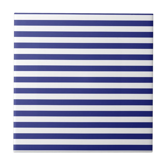 Blue and White Stripes Tile (Front)