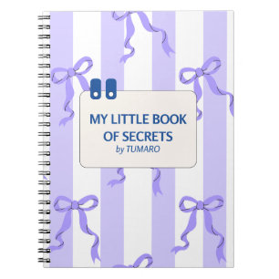 Blue and white Stripes with bows Notebook