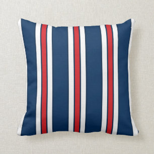 Blue and White Stripes with CUSTOMIZABLE ACCENT Cushion