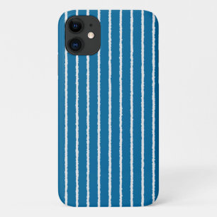 Blue and White Stripes with Uneven Lines Case-Mate iPhone Case