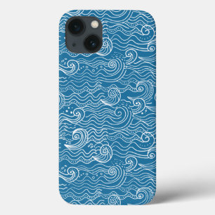 Blue and White Summer Ocean Waves  iPhone 13 Case