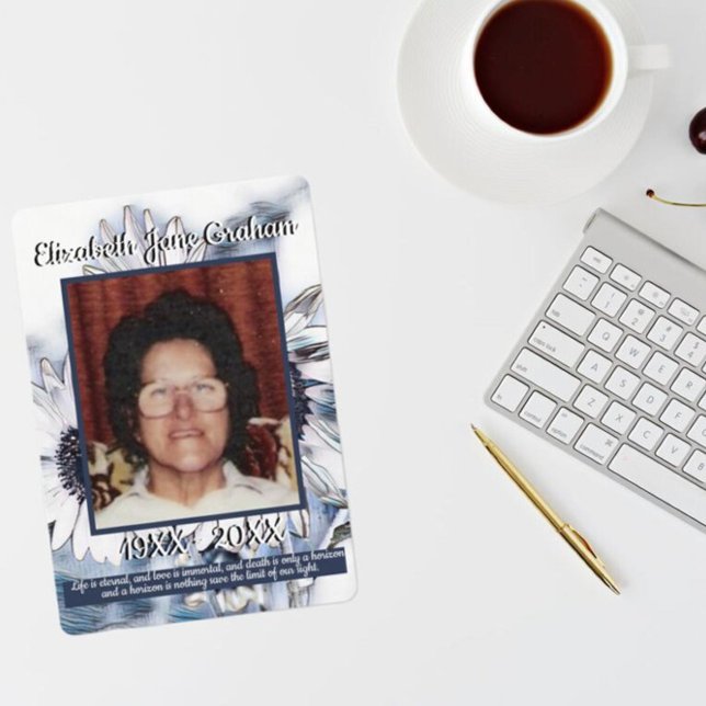 Blue and White Sunflower Art | Photo | Funeral     Programme (Creator Uploaded)