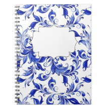 Blue and White Swirl Elegant Vintage Customisable