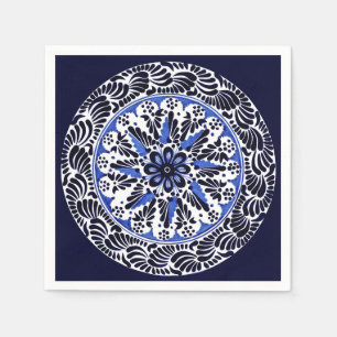 Blue and White Talavera Napkin