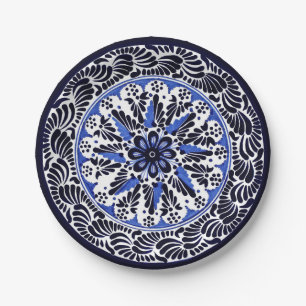 Blue and White Talavera Paper Plate