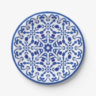Blue and White Talavera Two Paper Plate