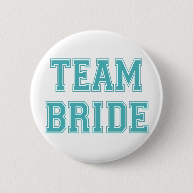 Blue and White Team Bride 6 Cm Round Badge (Front)