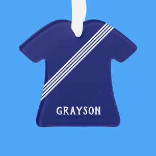 Blue and White Team Colours Sports Christmas Ornament