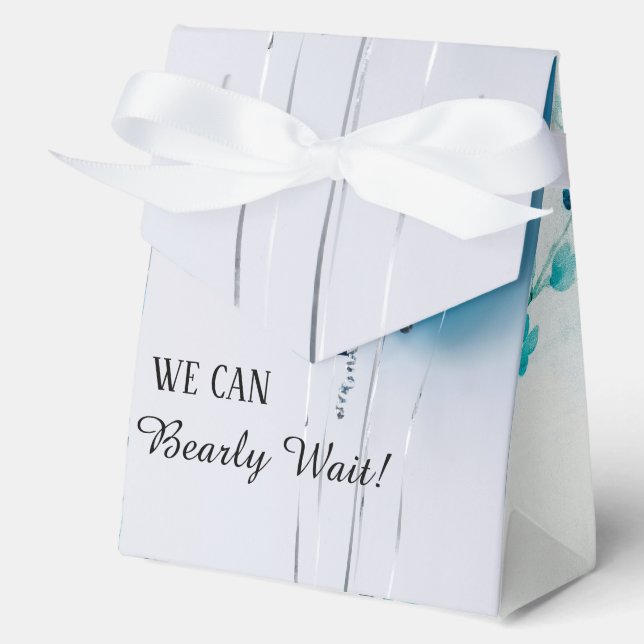 Blue and White Tent Baby Shower Favour Box. Favour Box (Front)