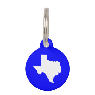 Blue and White Texas Pet Tag