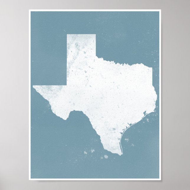 Blue and white Texas Poster (Front)