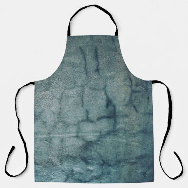 Blue and white textile with water droplets apron (Front)