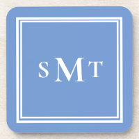 Blue and White Three Letter Monogram