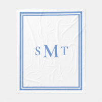 Blue and White Three Letter Monogram