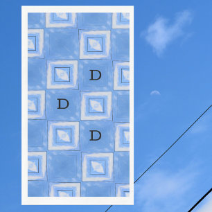 Blue and White Tie Dye Paper Guest Towels Napkin