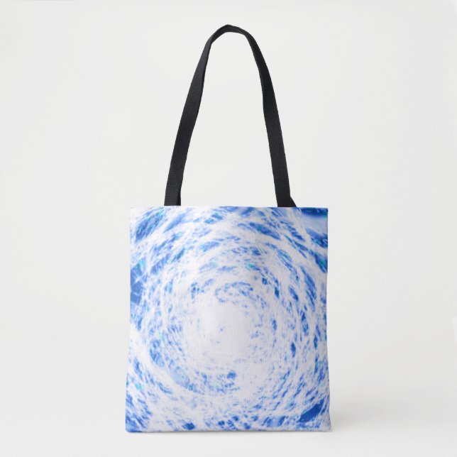 Blue and White Tie Dye Tote Bag (Front)