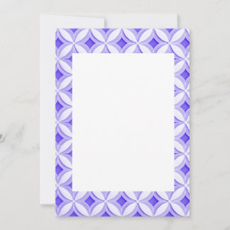 Blue and white tile border blank invitation