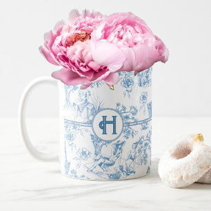 Blue and White Toile de Jouy Bridal Shower Coffee Coffee Mug