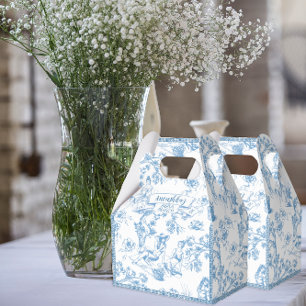 Blue and White Toile de Jouy Bridal Shower Favour Box