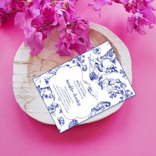 Blue and White Toile de Jouy Bridal Shower Invitation