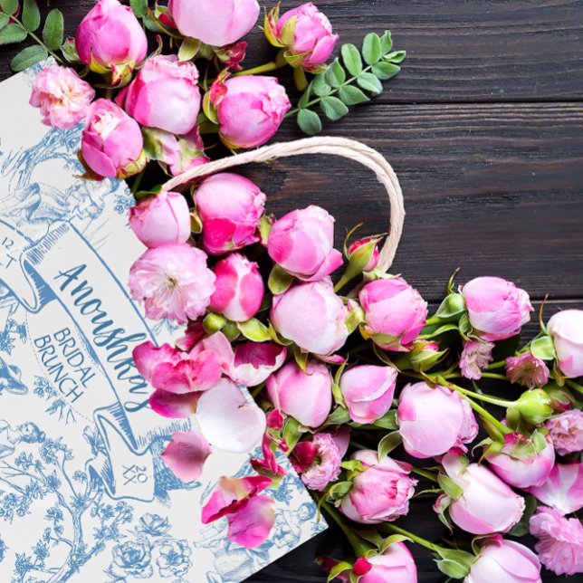 Blue and White Toile de Jouy Bridal Shower Large Gift Bag (Creator Uploaded)