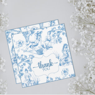Blue and White Toile de Jouy Bridal Shower Thank You Card