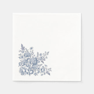 Blue and White Toile De Jouy Cocktail Napkins