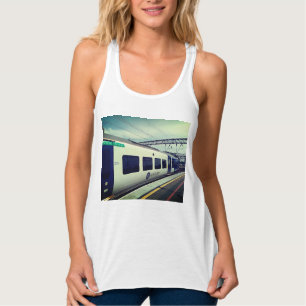 Blue and white train singlet
