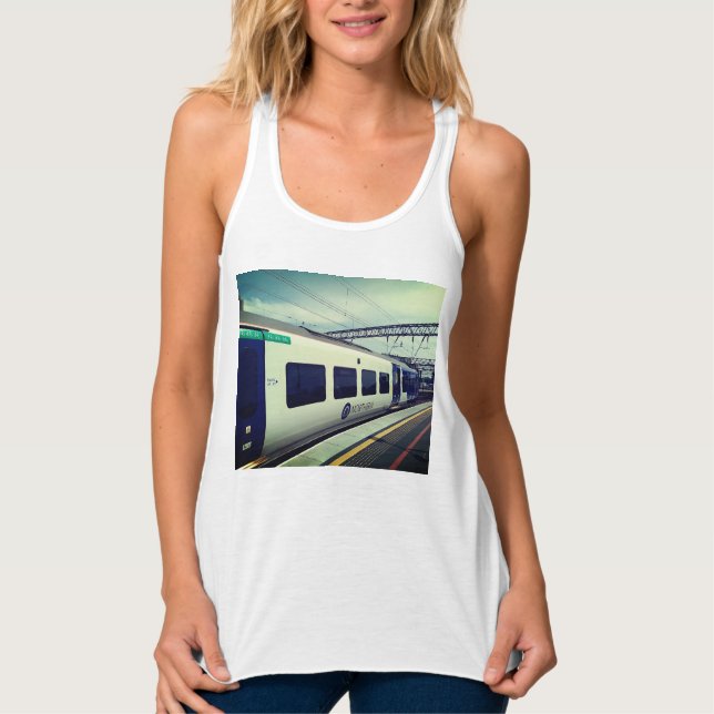 Blue and white train  singlet (Front)