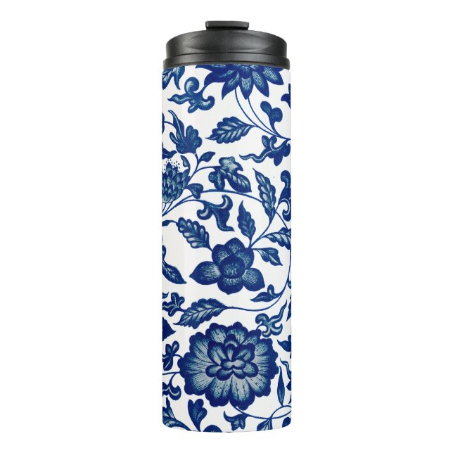 Blue and White Vintage Design  Thermal Tumbler (Front)