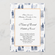 Blue and White Vintage Fashion French Toile