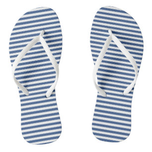 Blue and White Vintage Thin Stripes Jandals