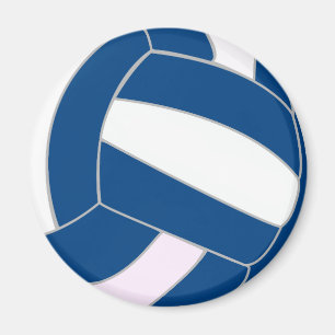 Blue and White Volleyball Magnet