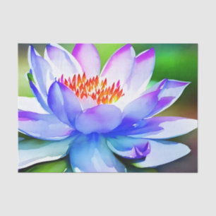 Blue and white water lily art tissue paper
