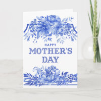 Blue and White Watercolor Mother's Day