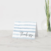 Blue and White Watercolor Stripes Folded