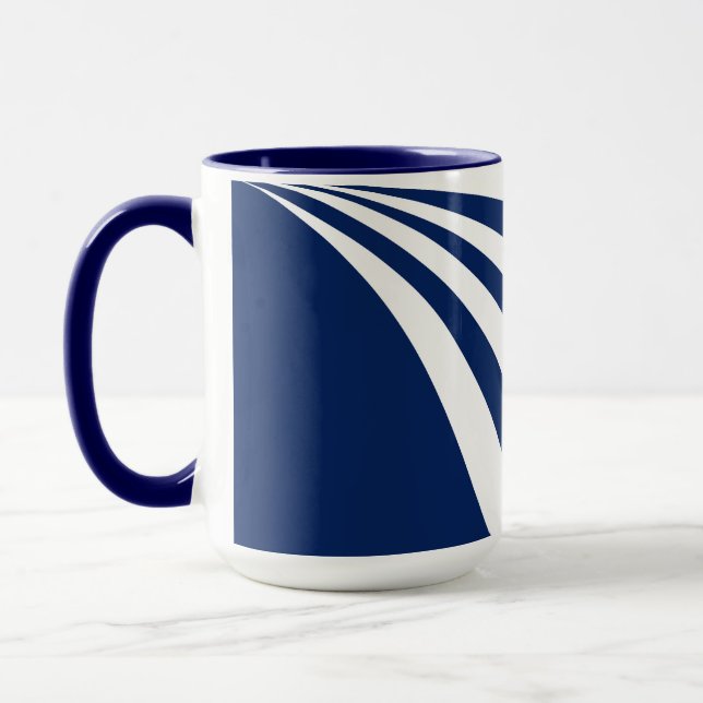Blue and White Wave Mug (Left)