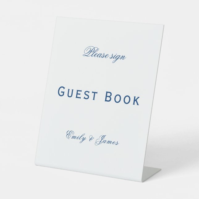 Blue and White Wedding Pedestal Sign (Front)