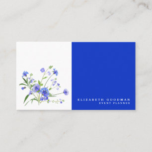 Blue and White Wildflower Business Cards