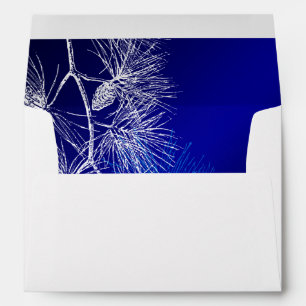 Blue and White Winter Pine A7 Envelope