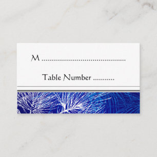 Blue and White Winter Pine Custom Table Placecard