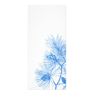 Blue and White Winter Pine Rack Card Template