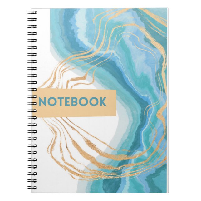 blue and white with gold notebook (Front)