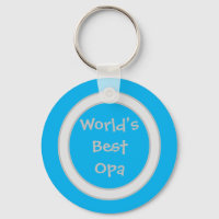 Blue And White World's Best Opa Keychain