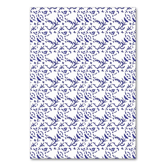 Blue and white wrapping paper featuring a graphic  table number (Front)