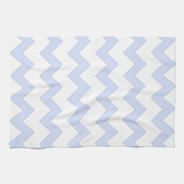 Blue and white zigzag chevron design tea towel (Horizontal)