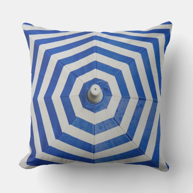 Blue and White Zigzag Pattern Cushion (Front)