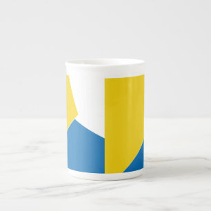 Blue and yellow Abstract Bone China Mug
