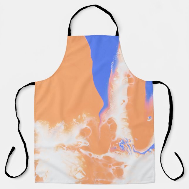 BLUE AND YELLOW ABSTRACT PAINTING APRON (Front)