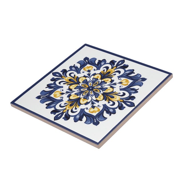  💛💙 Blue and yellow,  Azulejos  Tile (Side)